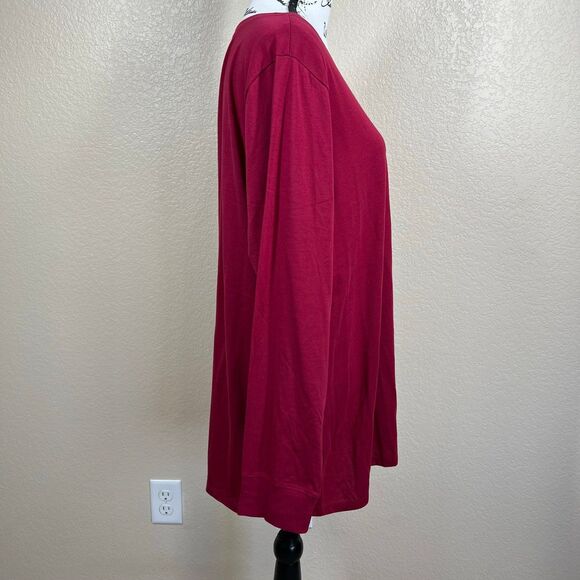 Torrid Dark Red Classic Fit T-Shirt Top  Long Sleeves Pullover Size 3(3X) causal - Picture 6 of 13